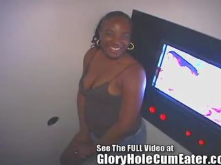 18 Year Old Ebony High School Girl Sucks, Fucks, & Swallows In The Gloryhole!