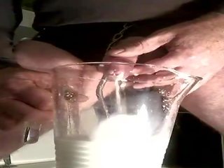 Milk insertion in penis and cum