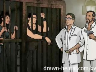 Archer hentai - vězení pohlaví s lana