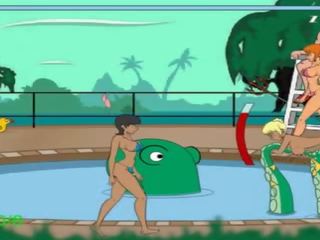 Tentáculos monstro molests mulheres em piscina - não commentary 2
